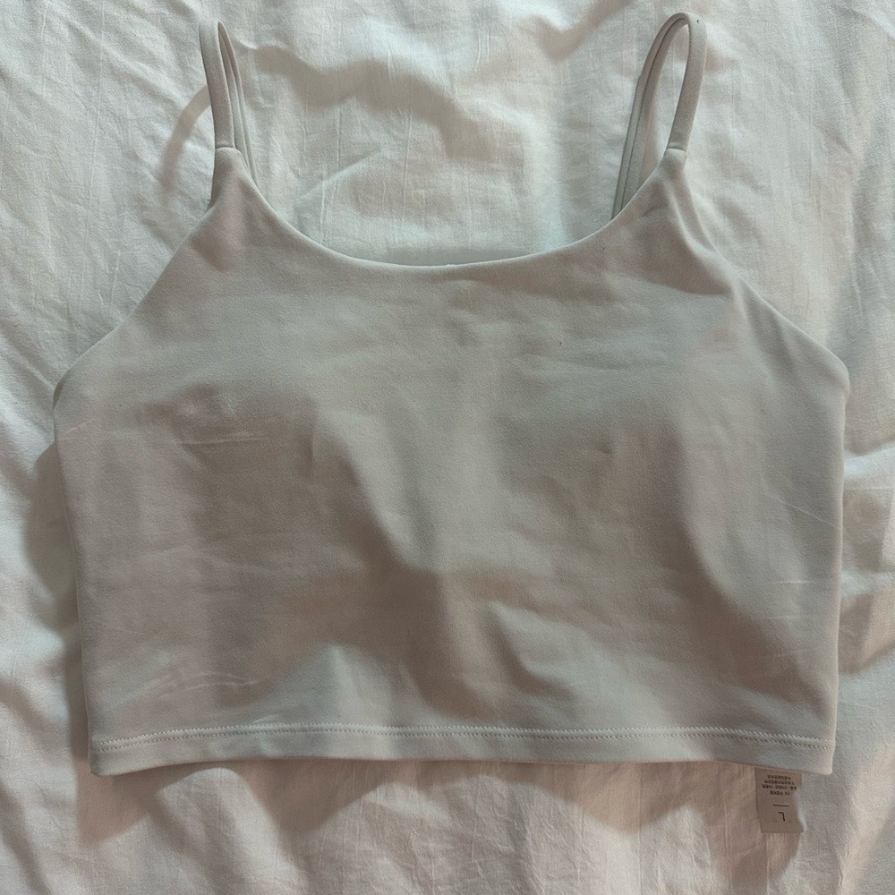 White Cropped Tank Top Athletic